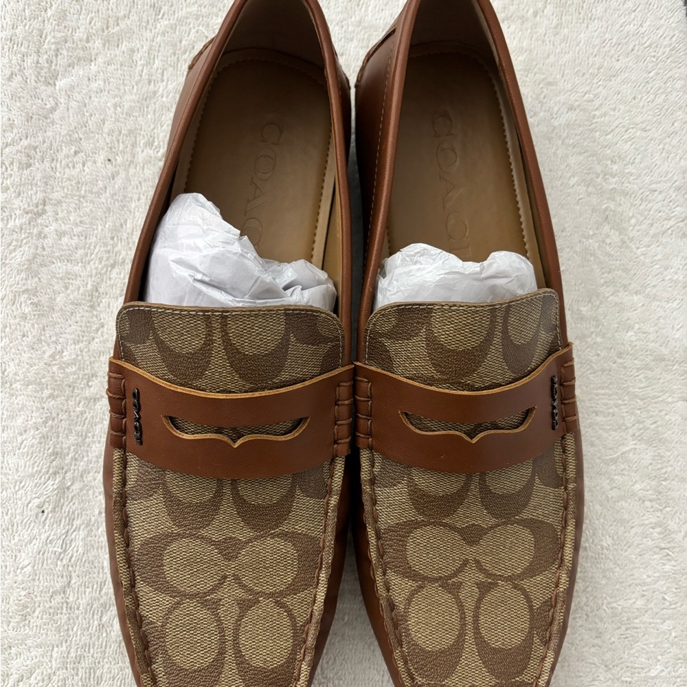 Coach Brown Leather Slip-On Loafers